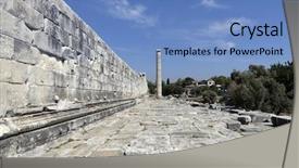  Presentation with antique - Presentation theme having adoration god - view of temple of apollo background and a teal colored foreground
