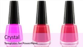  Presentation with currant black white and red - Colorful slides enhanced with adornment - bottle red and pink nail backdrop and a lavender colored foreground