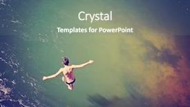  Presentation with train bridge - Cool new PPT theme with adrenaline - boy jumping of an old backdrop and a gray colored foreground