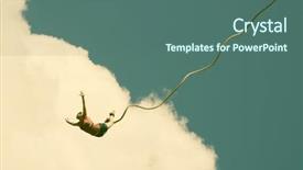  Presentation with retro - Slide set enhanced with adrenaline - bungee jumping - retro style background and a ocean colored foreground