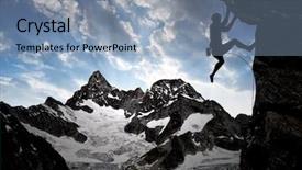  Presentation with alps - Slide deck with adrenaline - climbers in the swiss alps background and a seafoam green colored foreground