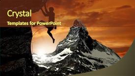 Presentation with winter in the swiss alps - Amazing PPT theme having adrenaline - climbers in the swiss alps backdrop and a tawny brown colored foreground