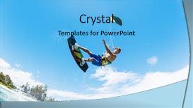  Presentation with kite - Colorful presentation theme enhanced with adrenaline - kite boarding fun backdrop and a light blue colored foreground
