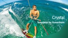  Presentation with pov - Colorful presentation theme enhanced with adrenaline - kite boarding fun backdrop and a ocean colored foreground