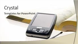  Presentation with yellow - Slides with adress - isolated pda on yellow address background and a white colored foreground