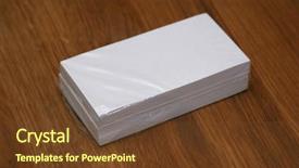  Presentation with business cards - PPT layouts consisting of adress - plastic wrapped business cards background and a tawny brown colored foreground