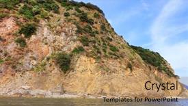  Presentation with coast - Presentation theme with adriatic coast at budva montenegro background and a  colored foreground