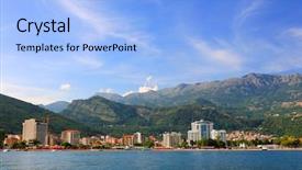  Presentation with europe - Colorful presentation theme enhanced with adriatic coast at budva montenegro backdrop and a  colored foreground