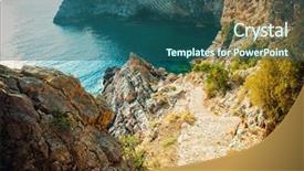  Presentation with croatia - Presentation design featuring adriatic coast in croatia island background and a ocean colored foreground