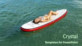  Presentation with adrift - PPT theme enhanced with adrift - beautiful woman sitting background and a  colored foreground