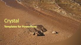  Presentation with tropical beach party - Slides having adrift - tropical beach and surf background and a tawny brown colored foreground