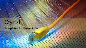  Presentation with network cable - Cool new presentation theme with adsl - fiber optical with network cable backdrop and a yellow colored foreground