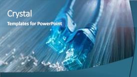  Presentation with adsl - Audience pleasing PPT theme consisting of adsl - network cables with fiber optical backdrop and a teal colored foreground