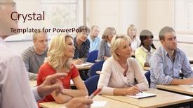  Presentation with adult teaching - Presentation theme enhanced with adult - senior tutor teaching class background and a lemonade colored foreground