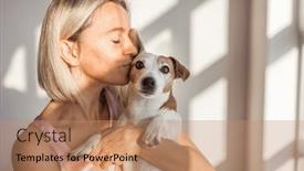  Presentation with russell - Slides with adult-40s-woman background and a coral colored foreground