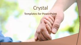  Presentation with natural - Slides consisting of adult and child hands background and a cream colored foreground