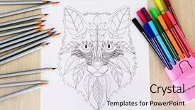  Presentation with anti stress - PPT theme having adult anti stress coloring background and a  colored foreground