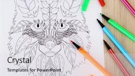  Presentation with anti stress - Amazing PPT theme having adult anti stress coloring backdrop and a  colored foreground