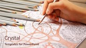  Presentation with adult coloring book - Theme having adult antistress colouring book background and a lemonade colored foreground