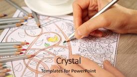  Presentation with adult coloring book - PPT theme featuring adult antistress colouring book background and a lemonade colored foreground