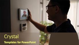  Presentation with asian - Presentation consisting of adult-asian-man-looking background and a tawny brown colored foreground