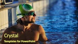  Presentation with health - Theme consisting of adult athletic - health and fitness lifestyle concept background and a wine colored foreground