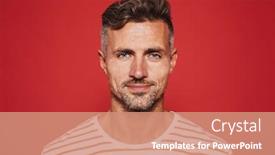  Presentation with camera - Theme enhanced with adult-attractive-man-with-stubble background and a  colored foreground