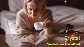  Presentation with book - Presentation having adult-attractive-woman-is-reading background and a tawny brown colored foreground