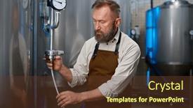  Presentation with workshop - Slides with adult-bearded-man-in-workshop background and a tawny brown colored foreground