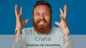  Presentation with upwards - Presentation theme having adult-bearded-tattooed-handsome-stylish background and a light gray colored foreground