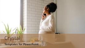  Presentation with pregnant woman - PPT layouts consisting of adult-beautiful-smiling-african-pregnant background and a coral colored foreground