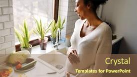  Presentation with pregnant woman - PPT theme having adult-beautiful-smiling-african-pregnant background and a  colored foreground