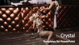  Presentation with champagne - Presentation theme consisting of birthday girl - beautiful women in evening dresses background and a tawny brown colored foreground