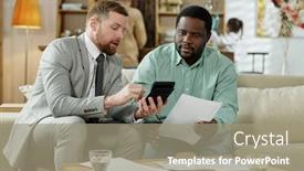  Presentation with mortgage - Presentation theme enhanced with adult-black-man-with-professional background and a coral colored foreground