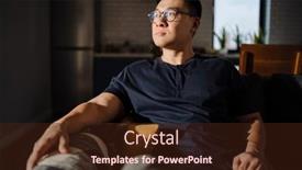  Presentation with eyeglasses - Slides featuring adult-brunette-asian-man-wearing background and a wine colored foreground