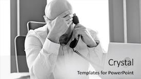  Presentation with object detection using deep neural networks - Audience pleasing PPT layouts consisting of adult businessman using landline phone backdrop and a  colored foreground