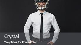  Presentation with black hands - Cool new slide set with adult businessman wearing american football backdrop and a dark gray colored foreground