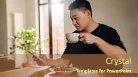  Presentation with calm - Slides consisting of adult-calm-asian-man-looking background and a red colored foreground