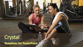  Presentation with personal - PPT theme enhanced with adult caucasian female with personal background and a tawny brown colored foreground