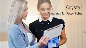  Presentation with room cleaning - Cool new theme with adult-chambermaid-and-hotel-manager backdrop and a lemonade colored foreground