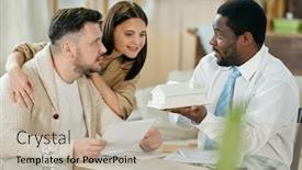  Presentation with home loan - PPT theme having adult-content-couple-with-african background and a mint green colored foreground