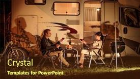  Presentation with caravan - PPT layouts with adult-couple-clinking-glasses background and a tawny brown colored foreground