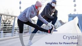  Presentation with lockdown - Cool new slide deck with adult-couple-jogging backdrop and a lemonade colored foreground