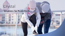  Presentation with lockdown - Colorful presentation theme enhanced with adult-couple-jogging backdrop and a light blue colored foreground