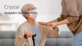  Presentation with daughter - PPT layouts consisting of adult-daughter-and-senior-parent background and a soft green colored foreground