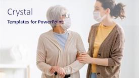  Presentation with daughter - Cool new presentation design with adult-daughter-and-senior-parent backdrop and a sky blue colored foreground