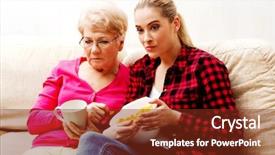  Presentation with grandparents - Cool new presentation with adult daughter watching sad backdrop and a tawny brown colored foreground