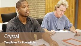  Presentation with adult education - Presentation theme having adult education student in school background and a  colored foreground