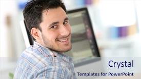  Presentation with adult education - Amazing presentation theme having adult education training - student in web-design working backdrop and a lemonade colored foreground