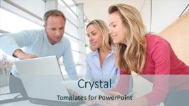  Presentation with teachers - Beautiful presentation theme featuring adult education training - teachers and teenage girl backdrop and a lemonade colored foreground